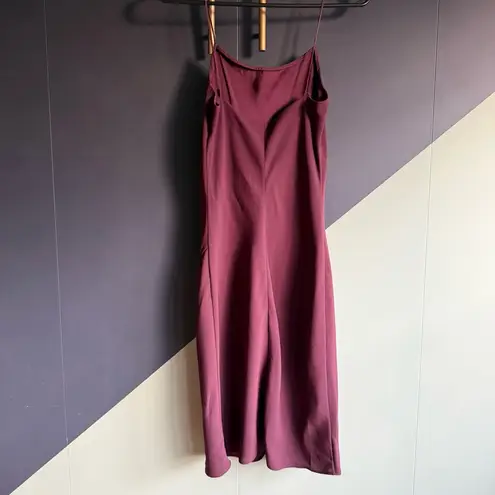 Wilfred Aritzia Maroon Bias-Cut Slip Midi Dress, Size 2, EUC