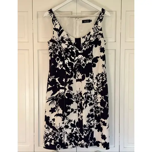 Rickie Freeman Teri Jon floral tank dress navy size 10 Blue