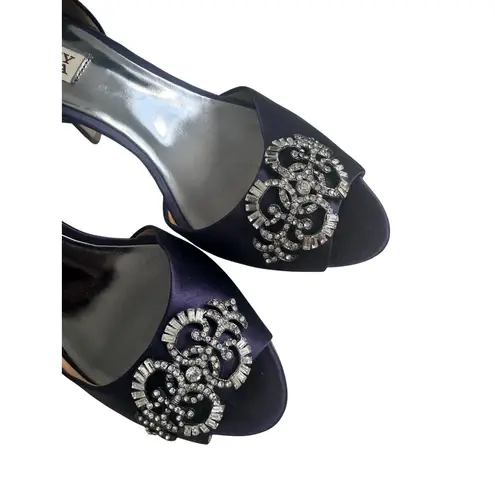 Badgley Mischka Salsa Royal Purple Plum Satin Heels Size 8