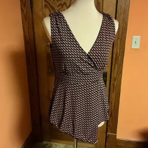 Vtg Y2K geometric plunging sexy tank top