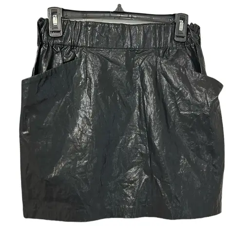 ZARA  Black Faux Leather Mini Skirt(Size Medium)