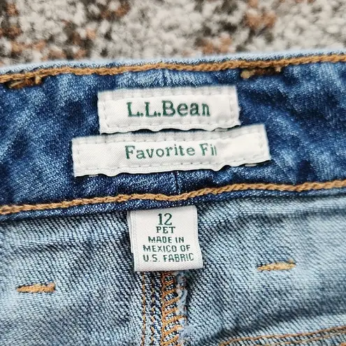L.L. Bean Favorite Fit Classic Denim Pencil Skirt Blue 12 Petite Size 12P