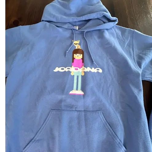 Jordana Autographed Blue Hoodie Long Sleeve Lightweight Sweatshirt Size Medium