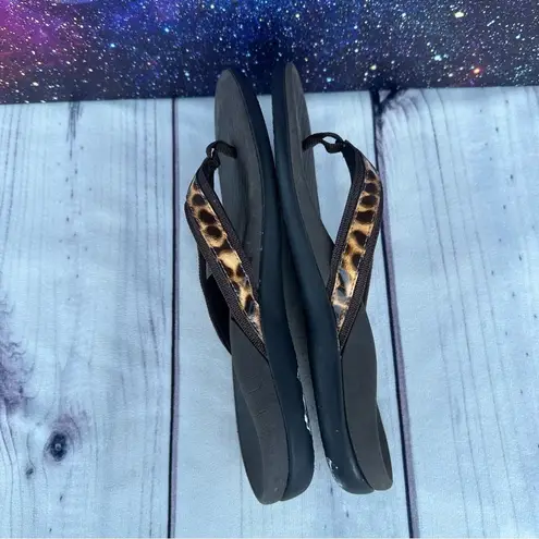 Vionic Women's Tide II Leopard Print Recovery Comfort Thong Casual Sandals Sz 9