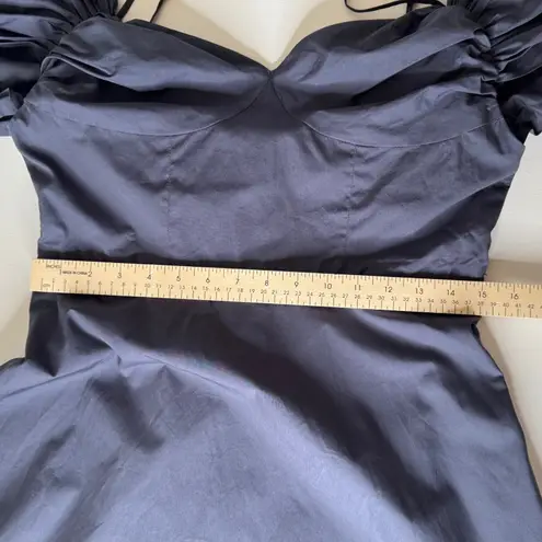 Cult Gaia NWT Katalina Navy Midi Dress Large Off Shoulder Bow Evening Resort