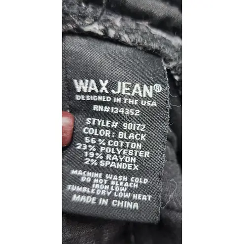 Wax Jean Distressed Ripped Skinny Jeans Black Wash Juniors Size