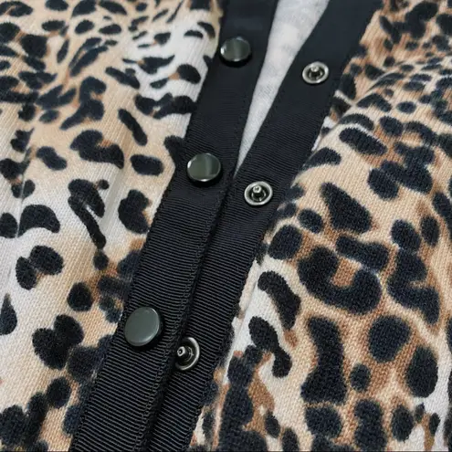 Alex Marie Leopard Animal Print Cardigan Button Up