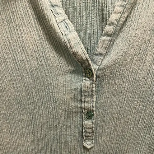 Zadig & Voltaire Tone Crinkle Button Front Long Sleeve Top Size Medium