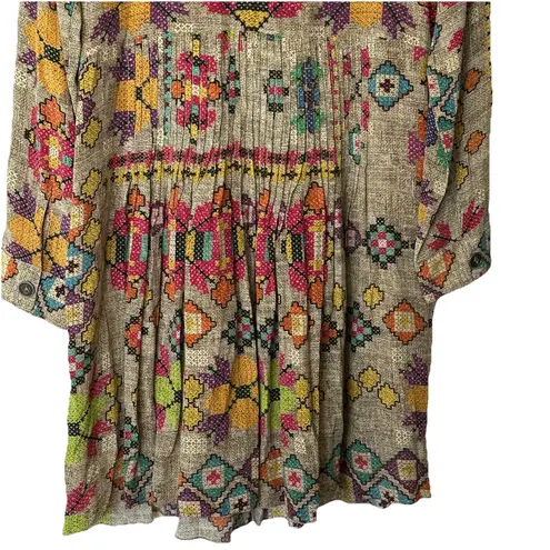 Hemant and Nandita Silk Pintuck Prima Pleated Beaded Dress Luxury Classic 10