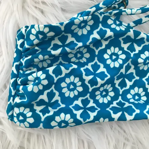 Tori Praver Swimwear Tori Praver Seafoam Teal Blue Moroccan Boho Macrame Bikini Swim Top New S new