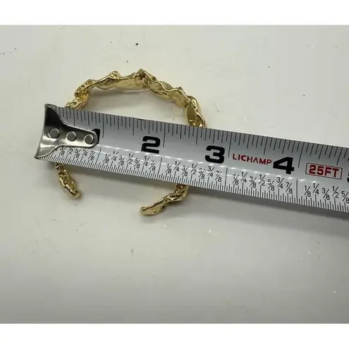 Amber Sceats Emery Cuff Bracelet Crushed Metal Design 24k Plated