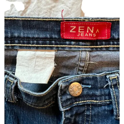 Vintage Womens Jeans Size 29" ZENA Dark Wash Straight Leg Mid Rise Heavy 1980s Blue