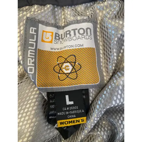 Burton Formula Women’s Blk Snowboarding Pants Sz Lg Zippers Pockets Winter Warm