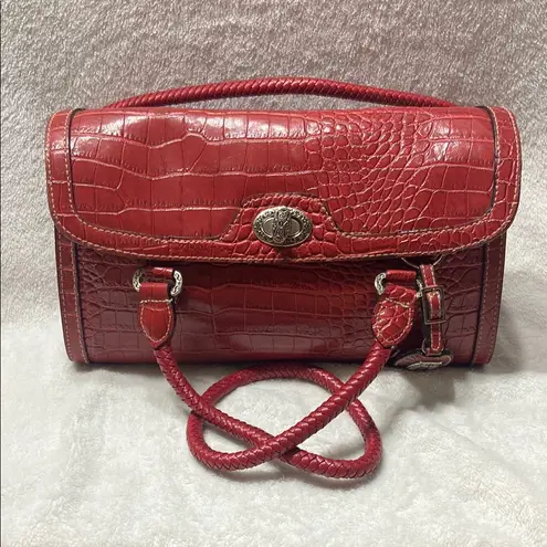 Rosetti Elegant Red Crocodile-Embossed Handbag