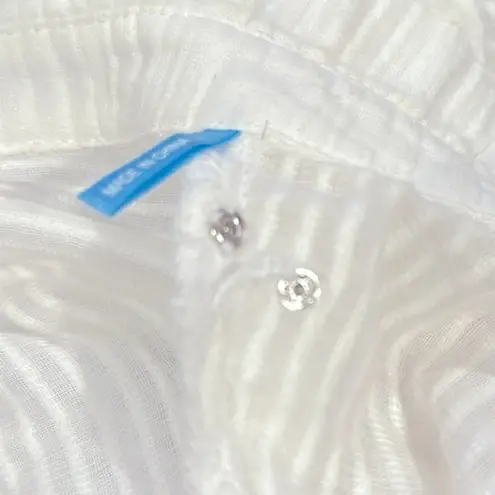 J. McLaughlin WHITE BEACH COTTON COVERUP TUNIC TOP M