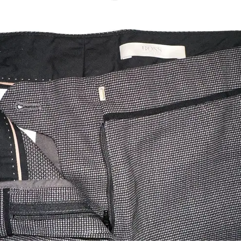 Hugo Boss Tulea Wide Leg Micro Print Virgin Wool Blend Trousers 2P