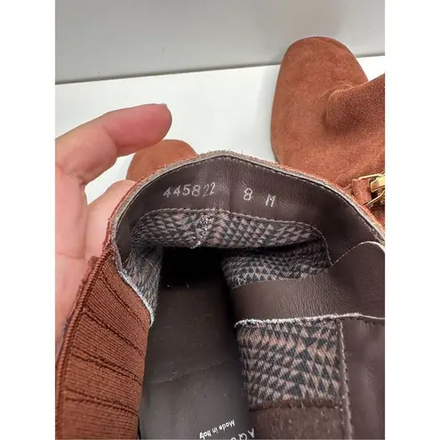 Aquatalia Boots Womens Size 8 Block Heel Ginger Suede Ankle Booties Leather