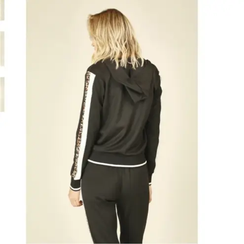 Vintage Havana Leopard Stripe Track Jacket Black Women’s Size Medium