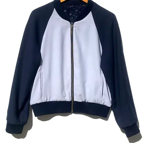 Kate Spade Reversible Bomber Jacket Navy Floral Size L 176 From Christian