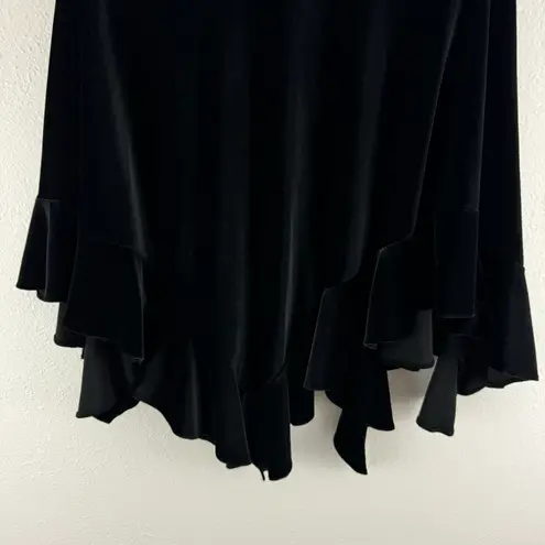 Alex Evenings Vintage 90s Black Velvet Petite Goth Formal Long Drape Shawl