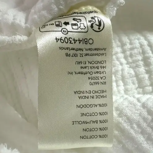 Free People  Summer Daydream Buttondown Top in Ivory Size Large Gauze Oversized