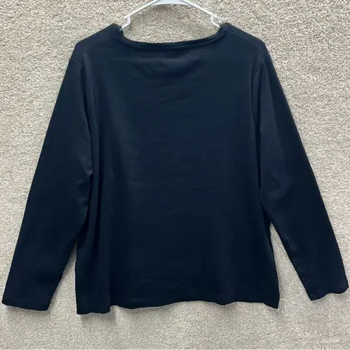 Talbots Imperfect  100% cotton long sleeved black shirt stretchy layering minimal