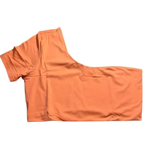 NWT Free People x Toast Swim Women's M One Shoulder Crop Bikini Top Nectarine Orange Size M