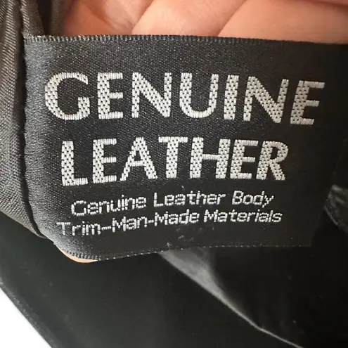 Genuine Leather Croc Embossed Backpack with Silver Heart Accents Black