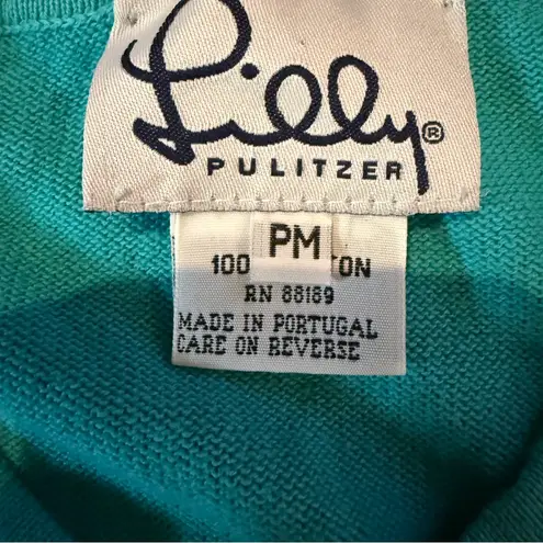 Lilly Pulitzer Vintage White Label Cardigan Women’s Size MP Turquoise Knit