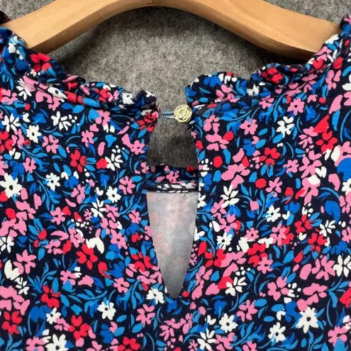 Draper James  Kitty Dress Womens 3XL Blue Multicolor Ditsy Floral Soft Stretchy