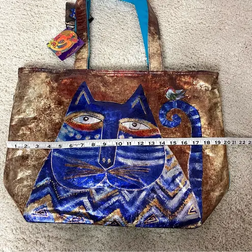 Laurel Burch Artistic Cat Tote Blue