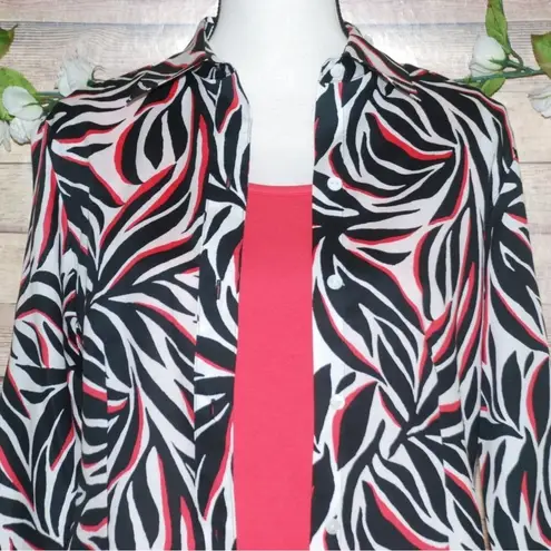 Foxcroft Wrinkle Free Fitted Fit Long Sleeve Button Up Blouse & Cami Set Size 6