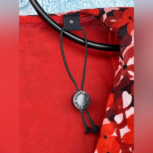 The Kooples FLOWING RED DRESS WITH FLORAL MOTIF SIZE 0