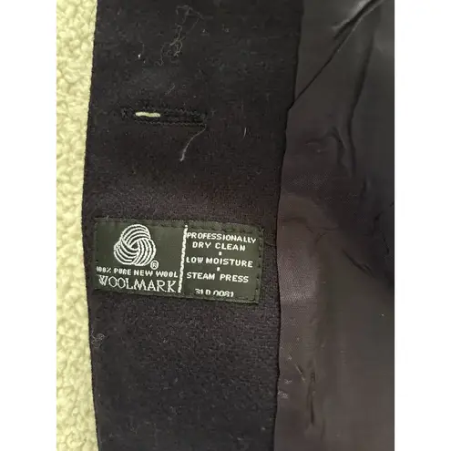 Herman Geist  Womens Blazer Jacket 100% Wool Lined Navy Blue Career Office 6P