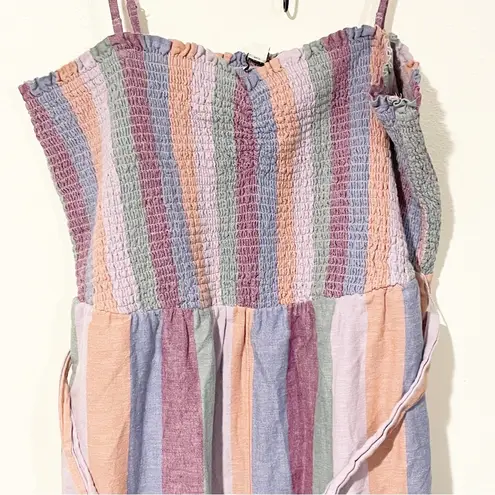 American Eagle  Plus Size XXL Pink Purple Smocked Sleeveless Pants Romper