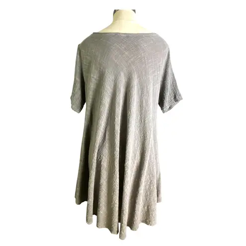 lamb Linen Gray Lagenlook Dress Minimalist Artisanal Tunic Scandinavian Style L Size L - Image 4