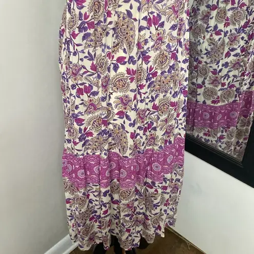 Ba&sh YSEE FLORAL MIDI DRESS FLUTTER CAP SLEEVE LAGOONLOOK GRANNYCORE MAIDEN