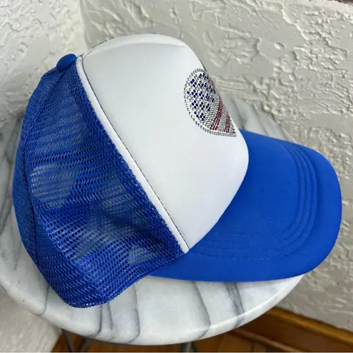 USA Embellished Trucker Hat Size OS Blue
