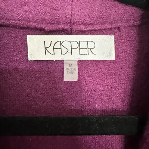 Kasper  sweater boiled wool size medium purple cardigan blazer office job modest