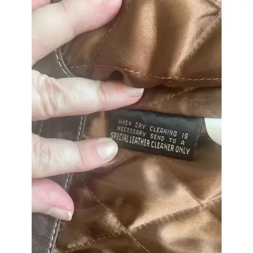 Vintage Women's Wilson's Leather Jacket Coat XL Brown Corduroy Cuffs Excellent!