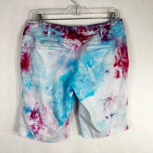 Daisy Fuentes Size 8 Shorts Singing Loud Tie Dye Handmade Blue Pink 11 Inch 1161