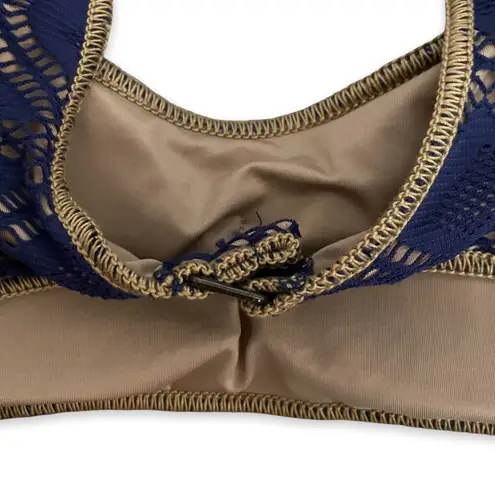 Becca NWT Swim Bikini Top Lace Tassels Crochet Cups Boho