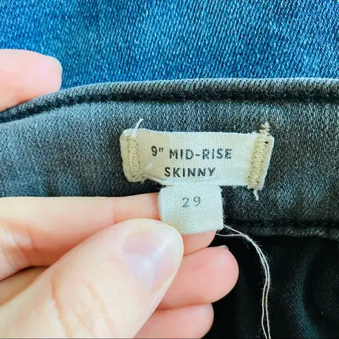 Madewell  9" Mid-Rise Skinny Denim Jeans Black Sz 29