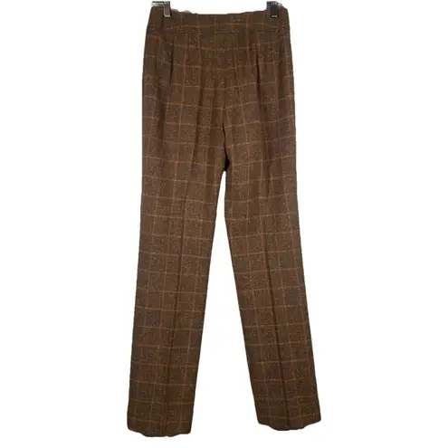 Carlisle Vintage Plaid Wool Trouser Pants Brown Size 6 Grandpacore Office Classy