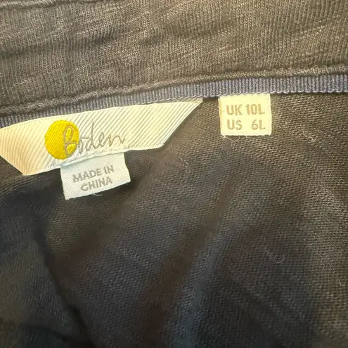 Boden USA Boden Shirt Dress 6L Black Button Front Pockets 3/4 Sleeve Basic Minimal Teacher