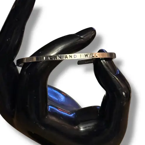 MantraBand stainless Steel I can and I will cuff bangle bracelet