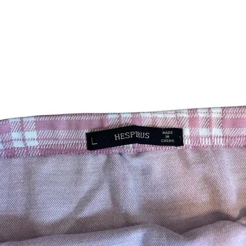 Light Pink & White Plaid Design Skirt Mini Pencil Style Women’s Size Large Fit!