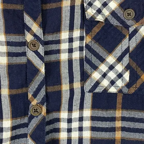 Dress Barn DB  Navy & White Plaid Long Sleeve Button Up Shirt Size 2X