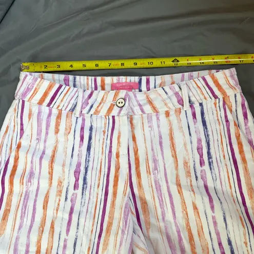 Isaac Mizrahi Orange and Purple Bermudas