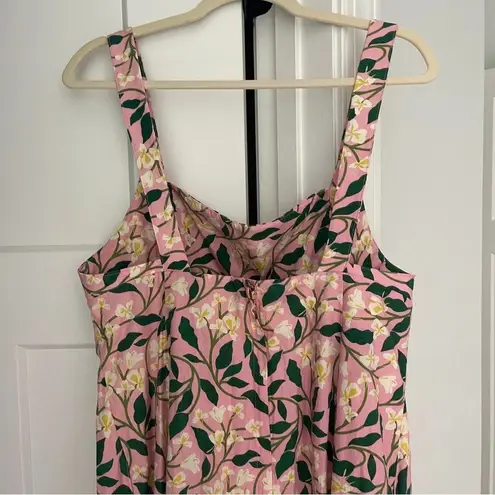 AGUA BY AGUA BENDITA Pink Hortencia Dos Gardenias Rosa Midi Dress Sleeveless Size M